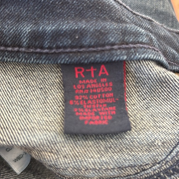 R+A Dark Blue Skinny Jeans W/ Zippers - Picture 7 of 9